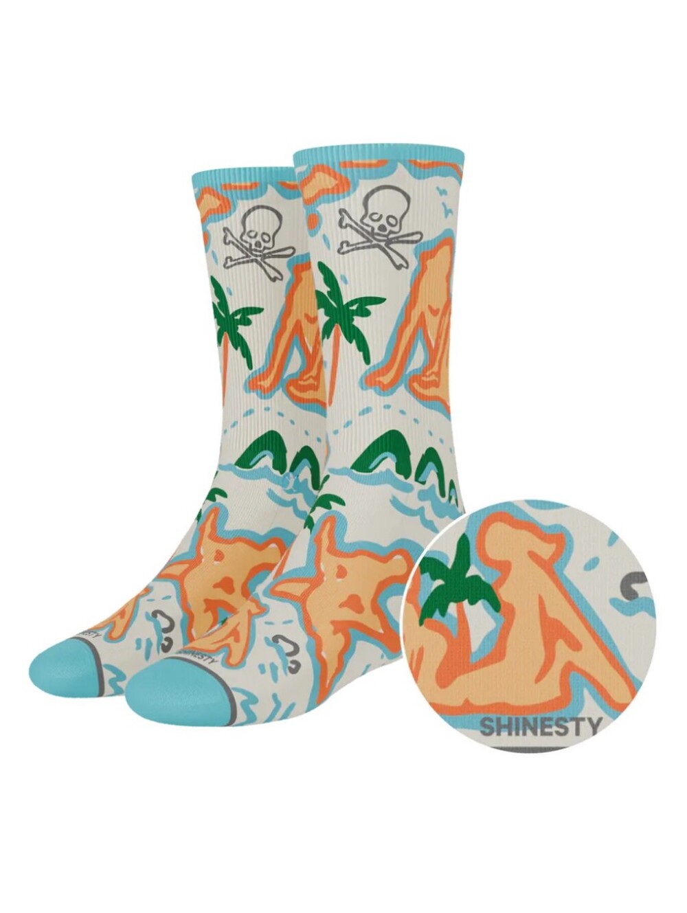 Shinesty The Pirate's Booty - Naughty Map Heel Hammock Crew Socks